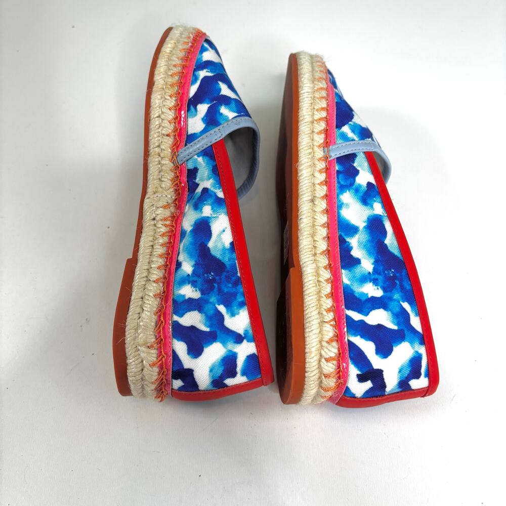 Sophia Webster Juana Oceana Leather Trim Closed Toe Flat Espadrille 37.5 - Picture 7 of 9